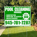 Pool Cleaners - Sanitation Routine Cleaning Maintenance with Price Tag - Green White Design YardSigns.com