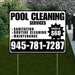 Pool Cleaners - Sanitation Routine Cleaning Maintenance with Price Tag - White Black Design YardSigns.com