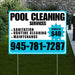 Pool Cleaners - Sanitation Routine Cleaning Maintenance with Price Tag - White Blue Design YardSigns.com