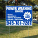 Power Washing - Decks, Sidewalks, Siding, Gutter Cleaning and Exteriors with Price Tag - Plain Blue White Design YardSigns.com