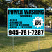 Power Washing - Decks, Sidewalks, Siding, Gutter Cleaning and Exteriors with Price Tag - Plain Aqua Blue White Design YardSigns.com