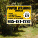 Power Washing - Decks, Sidewalks, Siding, Gutter Cleaning and Exteriors with Price Tag - Plain White Mustard Gold Design YardSigns.com