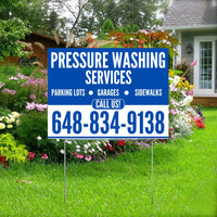 Pressure Washing - Plain Blue White Design YardSigns.com