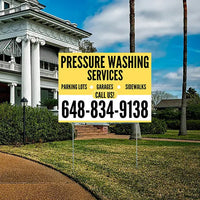 Pressure Washing - Plain Mustard Yellow White Design YardSigns.com