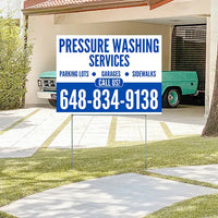 Pressure Washing - Plain White Blue Design YardSigns.com