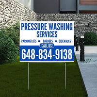 Pressure Washing - Plain White Blue Design YardSigns.com