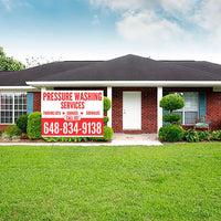 Pressure Washing - Plain White Red Design YardSigns.com