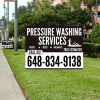 Pressure Washing - Plain Black White Design with Logo YardSigns.com