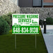 Pressure Washing - Plain White Green Design with Logo YardSigns.com