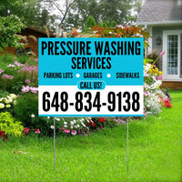 Pressure Washing - Plain Aqua Blue White Design YardSigns.com