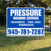 Pressure Washing - Driveways, Pool Area, Commercial - Plain White Blue Design YardSigns.com