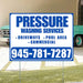 Pressure Washing - Driveways, Pool Area, Commercial - Plain Blue White Design YardSigns.com