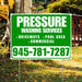 Pressure Washing - Driveways, Pool Area, Commercial - Plain White Green Design YardSigns.com