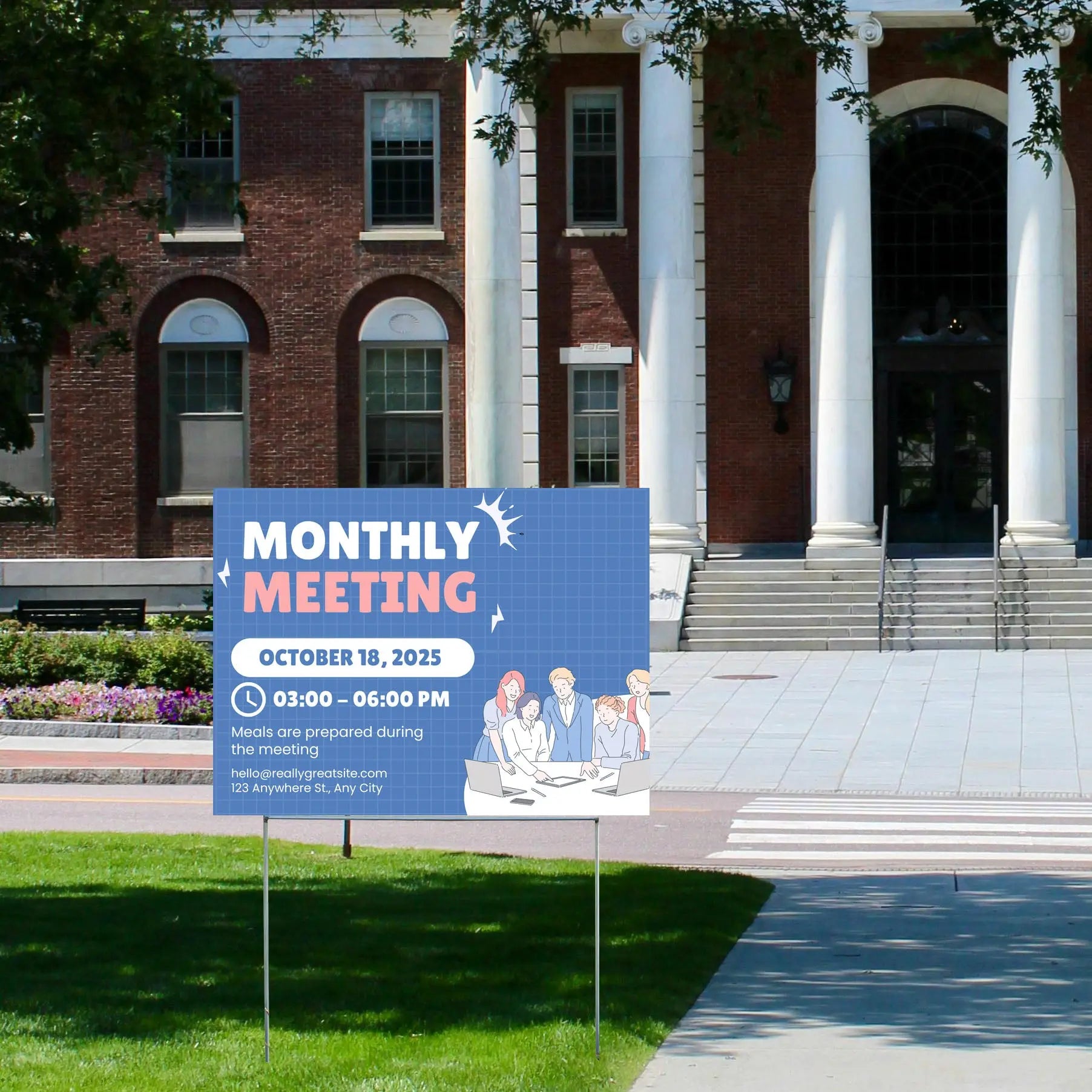PTA - Monthly Meeting Schedule YardSigns.com