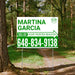 Realtor Yard Signs - Simple White Green Right Arrow with Logo Design YardSigns.com