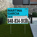 Realtor Yard Signs - Simple Aqua Blue White Right Arrow with Logo Design YardSigns.com