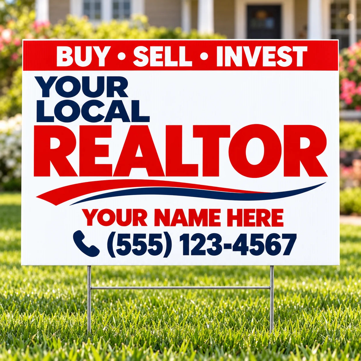Realtors - Red Navy Wave YardSigns.com