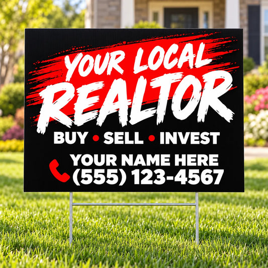 Realtors - Black Brush YardSigns.com