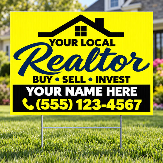 Realtors - Yellow Bold YardSigns.com