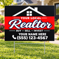 Realtors - Black Red Block YardSigns.com