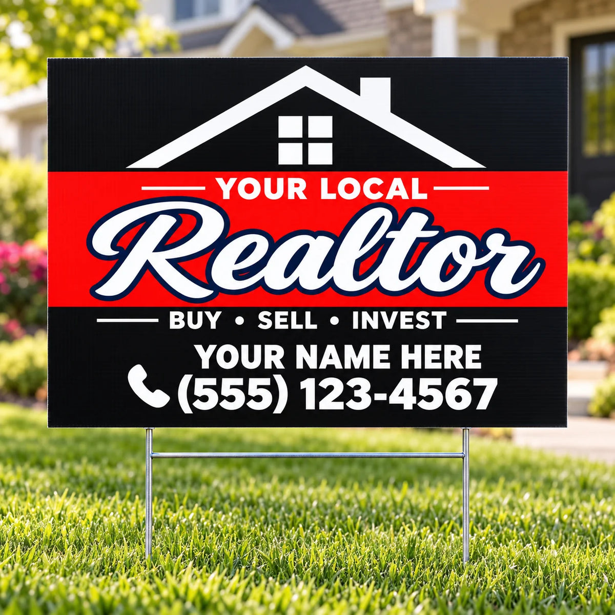 Realtors - Black Red Block YardSigns.com