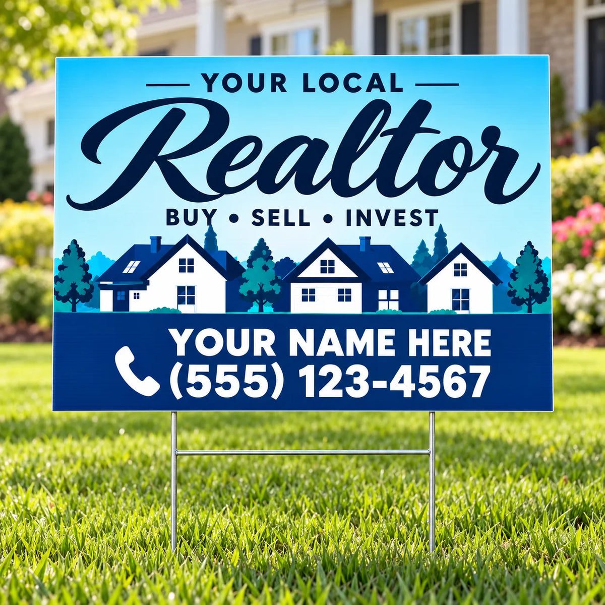 Realtors - Blue Neighborhood YardSigns.com