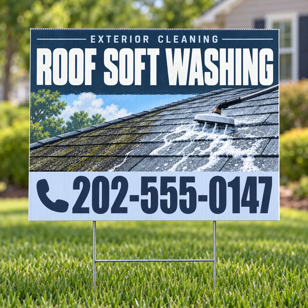 Pressure Washing - Roof Soft Washing Yard Sign - Slate & Ice - 24 x 18