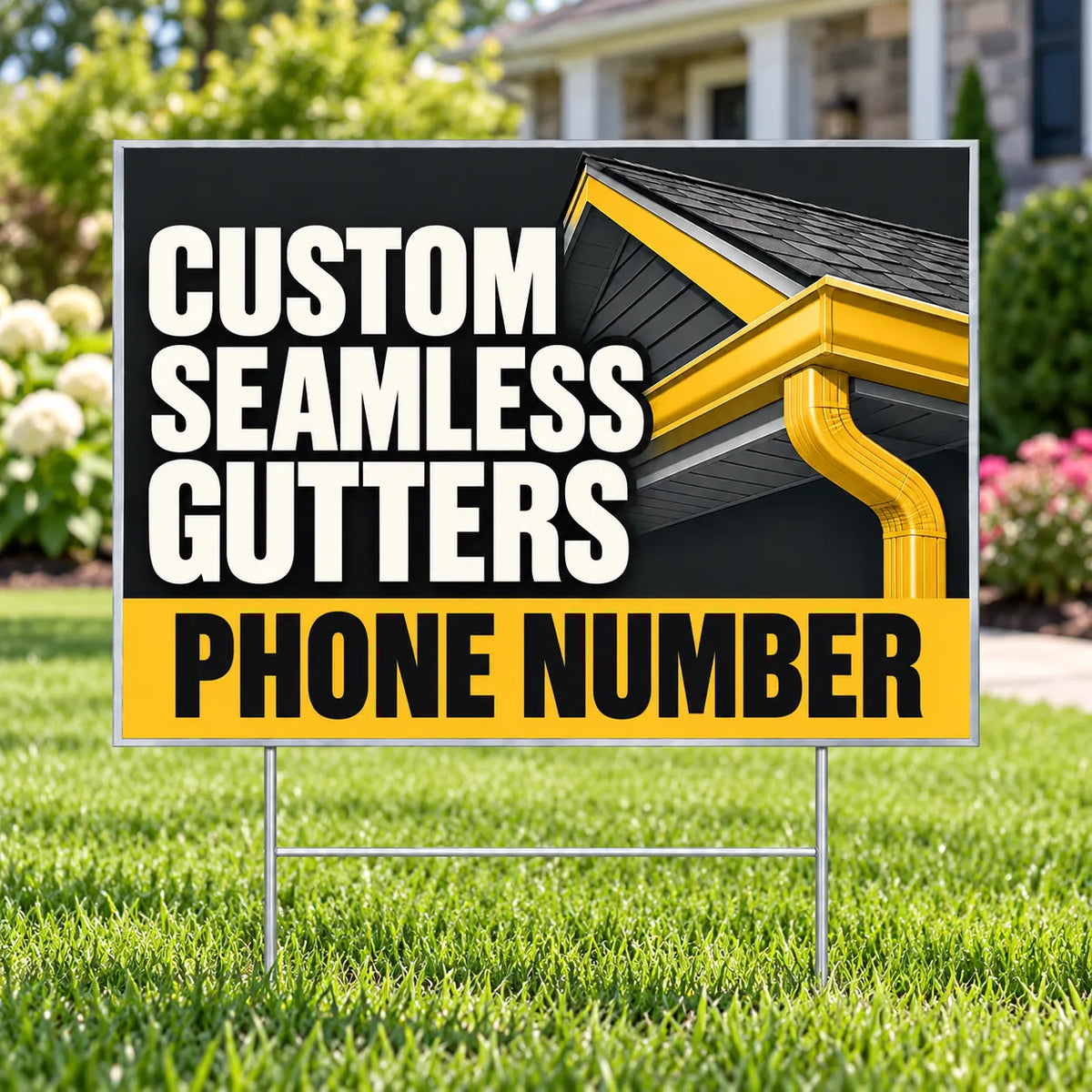 Roofers Signs - Gutter System Upgrades - Charcoal YardSigns.com