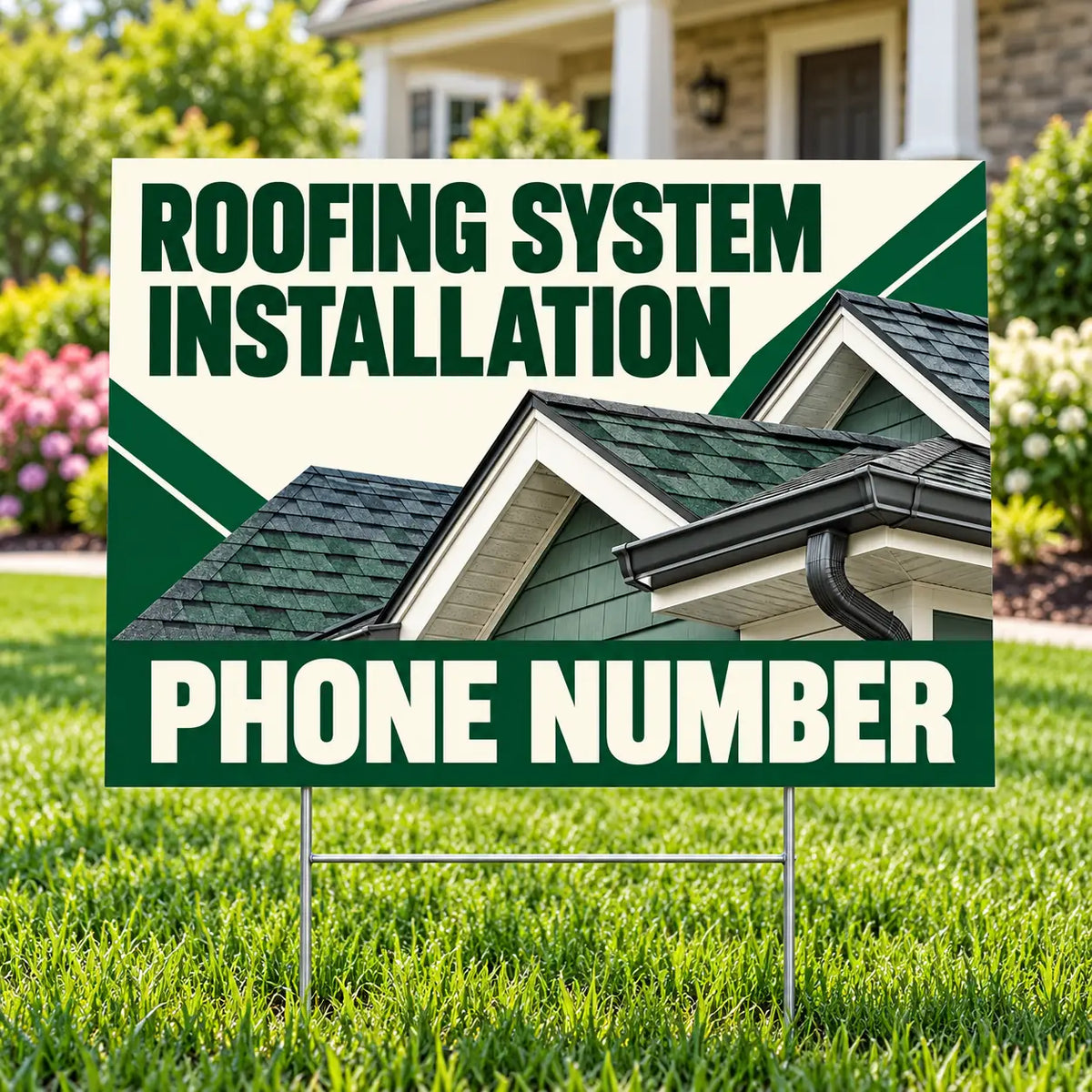 Roofers Signs - Roofing System Installation - Green YardSigns.com