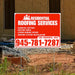 Roofers Signs - Seamless Gutters, Custom Roofs, Storm Damage Repair, Roofing System Installation - Plain Chili Red White Design YardSigns.com