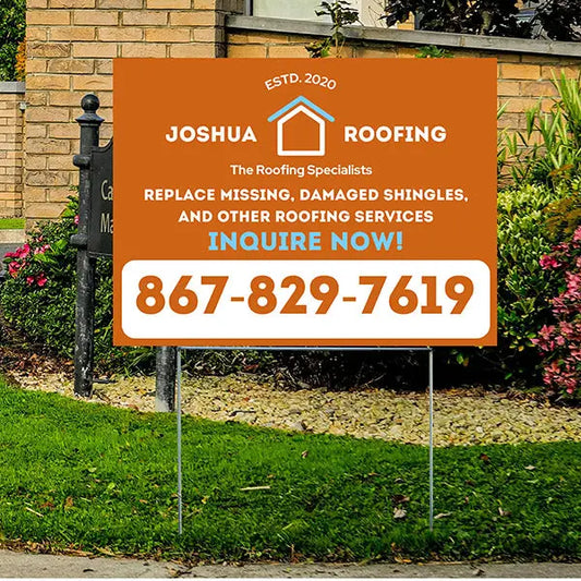 Roofers Signs - Replace Missing or Damaged Shingles YardSigns.com