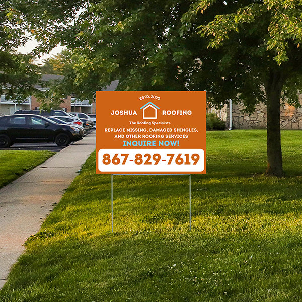 Roofers Signs - Replace Missing or Damaged Shingles - YardSigns.com