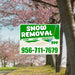 Snow Removal - Sand, Salt, Sidewalks with Price Tag - Plain White Green YardSigns.com