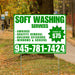 Soft Washing - Awnings, Graffiti Removal, Windows & Screens with Price Tag - Plain Green White Design