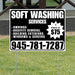 Soft Washing - Awnings, Graffiti Removal, Windows & Screens with Price Tag - Plain White Black Design YardSigns.com