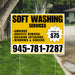 Soft Washing - Awnings, Graffiti Removal, Windows & Screens with Price Tag - Plain White Mustard Gold Design YardSigns.com