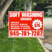 Soft Washing - Awnings, Graffiti Removal, Windows & Screens with Price Tag - Plain Chili Red White Design YardSigns.com