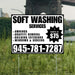 Soft Washing - Awnings, Graffiti Removal, Windows & Screens with Price Tag - Plain Black White Design YardSigns.com