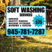 Soft Washing - Awnings, Graffiti Removal, Windows & Screens with Price Tag - Plain White Aqua Blue Design YardSigns.com