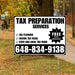 Tax Preparation Services - Tax Planning, Income Tax Filing, State and Local Tax Filing with Free Initial Consultation - Plain White Black Design YardSigns.com