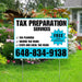 Tax Preparation Services - Tax Planning, Income Tax Filing, State and Local Tax Filing with Free Initial Consultation - Plain White Aqua Blue Design YardSigns.com