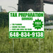 Tax Preparation Services - Tax Planning, Income Tax Filing, State and Local Tax Filing with Free Initial Consultation - Plain White Green Design YardSigns.com