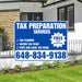 Tax Preparation Services - Tax Planning, Income Tax Filing, State and Local Tax Filing with Free Initial Consultation - Plain Blue White Design YardSigns.com