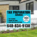 Tax Preparation Services - Tax Planning, Income Tax Filing, State and Local Tax Filing with Free Initial Consultation - Plain Aqua Blue White Design YardSigns.com