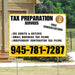Tax Preparation Services - IRS Audits & Notices, Small Business Tax Filing, Independent Contractor Tax Filing - Plain Mustard Gold White Design YardSigns.com