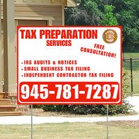 Tax Preparation Services - IRS Audits & Notices, Small Business Tax Filing, Independent Contractor Tax Filing - Plain Chili Red White Design