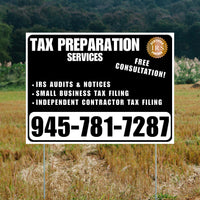 Tax Preparation Services - IRS Audits & Notices, Small Business Tax Filing, Independent Contractor Tax Filing - Plain White Black Design