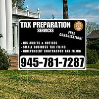 Tax Preparation Services - IRS Audits & Notices, Small Business Tax Filing, Independent Contractor Tax Filing - Plain White Black Design