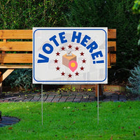 Vote Center - Vote Here With Stars Design - YardSigns.com