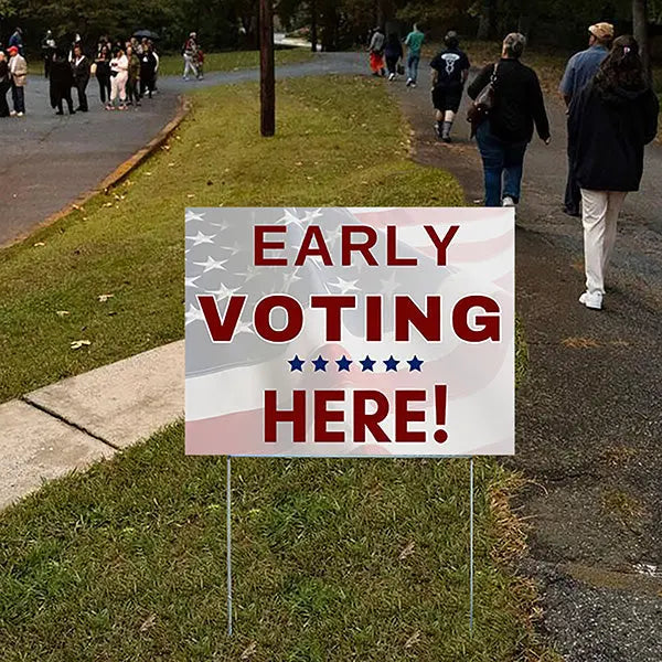 Vote Center - Early Voting Here - 6 Stars - YardSigns.com